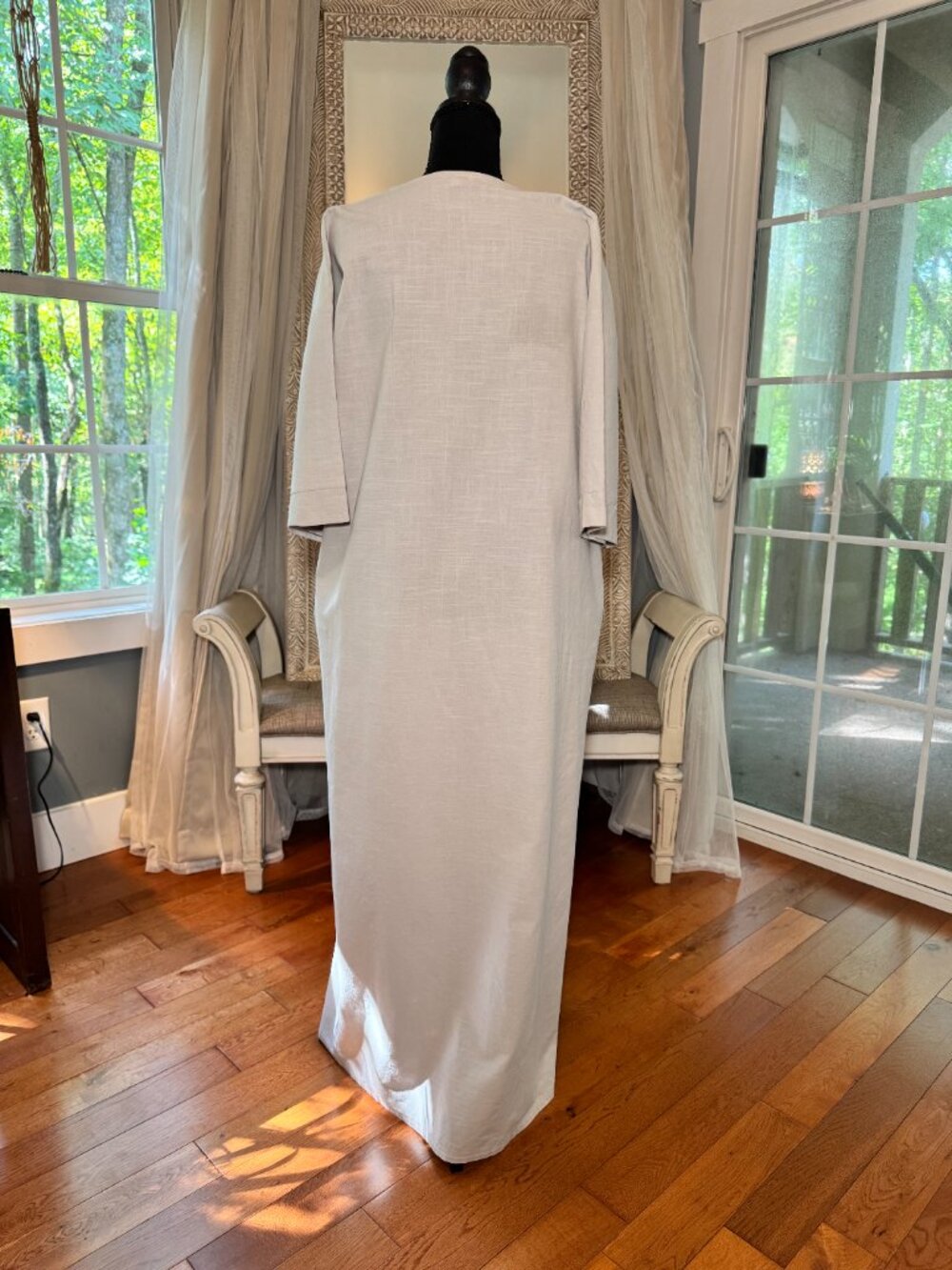 LYRA Modest Maya Kaftan Stone 100% Cotton S/M - Picture 3 of 10